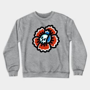 Peony Skull Flower Crewneck Sweatshirt